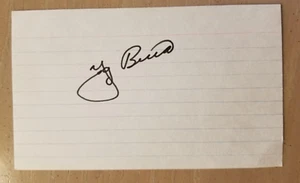 Yogi Berra Autograph 3x5 Index Card NY Yankees HOF - Picture 1 of 1