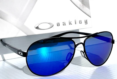 NEW Oakley FEEDBACK Satin Black w 59mm POLARIZED Galaxy Blue Lens Sunglass 4079 - Image 1 of 4