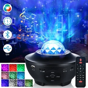 LED Galaxy Starry Night Light Projector Ocean Star Sky Party Baby Kids Room Lamp - Picture 1 of 7