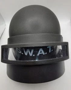 S.W.A.T. Team Costume Helmet with Folding Face Mask -  Black One Size Adult - Picture 1 of 10