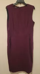 Vestido Vaino Lafayette 148 Borgoña Sin Mangas 100% Lana Forrado Bolsillos Talla 10 - Imagen 1 de 9