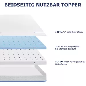 10CM Topper Matratzenauflage Matratzentopper 90 100 120 140 160 180 200x200cm - Bild 1 von 27
