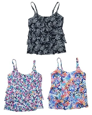 Traje de baño Island Escape talla grande 3 niveles tropical tankini top nuevo con etiquetas Foto 1 de 4