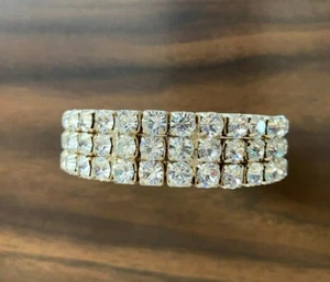 CUBIC ZIRCONIA CUFF BRACELET   - Picture 1 of 2