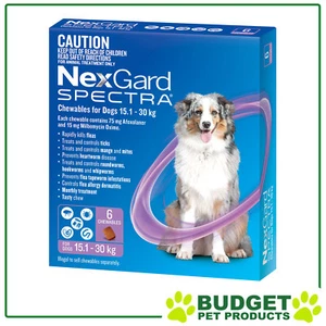 NexGard Spectra Chewables For Large Dogs Purple 15.1-30kg 6 Pack - Picture 1 of 1