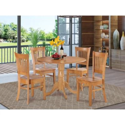 5  Pc  Kitchen  nook  Dining  set-round  Table  and  4  dinette  Chairs  Chairs - Image 1 of 4