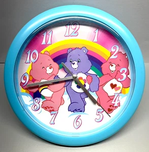 Vintage 2005 Care Bears 8" runde Wanduhr blau Regenbogen Cheer Harmonie Love-a-Lot - Bild 1 von 13