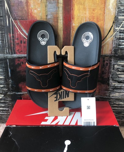 Sandali Nike Offcourt Slide TEXAS LONGHORNS Slides NCAA DD0550 001 taglia uomo 8