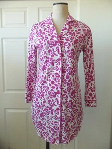Cosabella HOLIDAY Victorian Pink Floral Cotton Modal Notch Collar Nightshirt - S - Picture 1 of 6