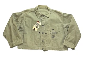 Chaqueta de Campo De Colección Años 40 Segunda Guerra Mundial USMC P41 HBT Marines de Estados Unidos USMC Militar Alterada Recortada - Imagen 1 de 14