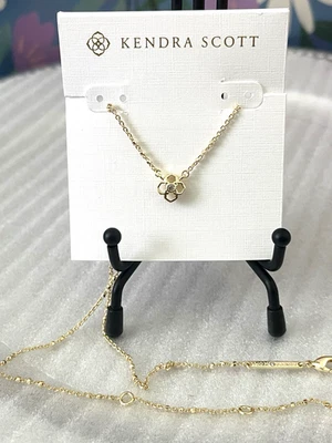 Collar Colgante Kendra Scott Rue Chapado en Oro Medallón Brillante Circonita Circonita Centro NUEVO Foto 1 de 3