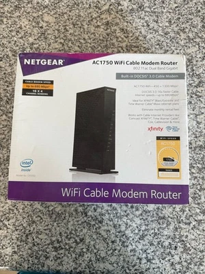 NETGEAR AC1750 WiFi Cable Modem Router Built-In DOCSIS 3.0-Model C6300 - Image 1 of 4