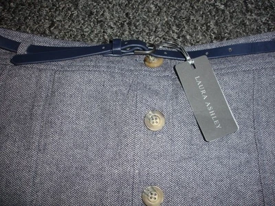 Lovely LAURA ASHLEY Wool Blend Herringbone Skirt - Size 14 BNWT - Image 1 of 4