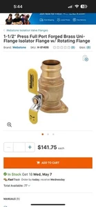 1-1/2” PRESS X ROTATING FLANGE H-81406HV - Picture 1 of 8