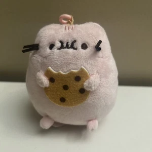 Pusheen Mystery Plush Pink Clip On Eating Chocolate Chip Cookie Spin Master EUC - Picture 1 of 2