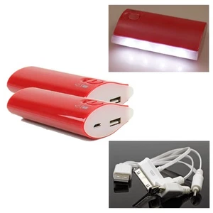 2 5200MAH POWER BATTERY CHARGER MICRO USB RED NOKIA LUMIA 1020 920 LG OPTIMUS G2 - Photo 1 sur 1