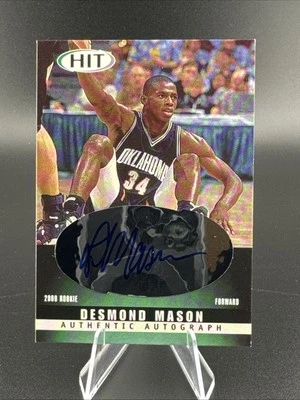 Tarjeta de novato autografiada por Desmond Mason #34 autógrafos Sage Hit 2000 radiocontrol Foto 1 de 4