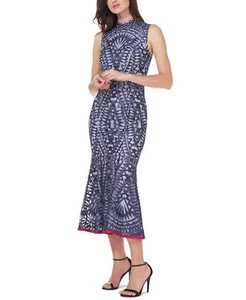 JS Collections Women's Embroidered Midi Dress (Blue, 2) - Picture 1 of 6