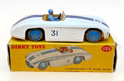 Dinky Toys 133 Cunningham C‐5R Corredor Vintage En Caja Blanco Azul Años 50 Original En muy buena condición Foto 1 de 4
