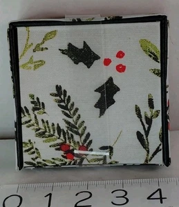 Juego de 6 posavasos navideños soporte hojas de acebo nunca usado - Imagen 1 de 7