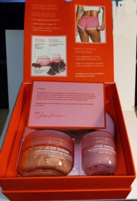 NEW IN BOX Josie Maran PINK ALGAE PRO-RETINOL BODY BUTTER 6 oz + moisturizer