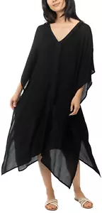 I.n.c. International Concepts Damen Kimono mit Fransenbesatz Überwurf schwarz - Bild 1 von 1