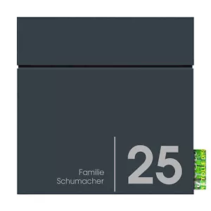 Briefkasten mit Zeitungsfach MOCAVI Box 715 anthrazit inkl. Name und Hausnummer - Bild 1 von 7
