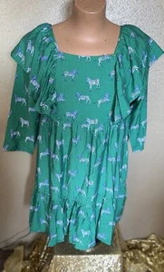 NWT Michelle McDowell Dress Women's Green Zebra Animal Print Size Medium - Picture 1 of 9