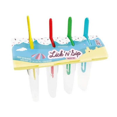 Eddingtons Lecken 'n' Sip - Set Mit 4 - Machen Dein Eigenes Eis Pop - Creme - Bild 1 von 2