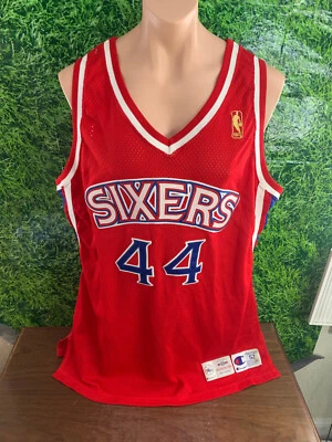 1996-97 Philadelphia 76ers #44 Derrick Coleman Game Jersey W/50th Logo 52+4 - Image 1 of 4