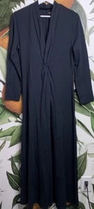 Soft Surroundings Medium Front Knot V Neck Ponte Long Sleeve Maxi Dress Viscose - Picture 1 of 6