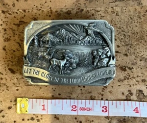 SISKIYOU VINTAGE 1983 **LET THE GLORY OF THE LORD ENDURE FOREVER** BELT BUCKLE - Picture 1 of 3