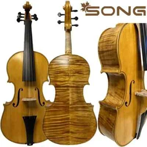 5 strings Viola 18",Big viola,Thickened rib,Flames maple Back,Good sound #15562 - Picture 1 of 12