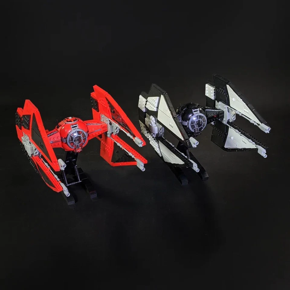 Modubrix Mocs Building Blocks TIE Baron Interceptor First Order Set Bricks Toys - Image 1 of 4
