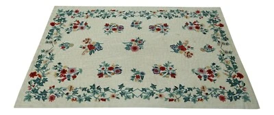 LF50354EC: Quality Indian Crewel Work Style Approx. 6 x 9 Flat Pile Floral Rug - Image 1 of 4