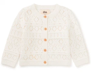TEA COLLECTION Lacy Knit Cardigan Sweater - Ivory - NWT Girls S (4/5) - Picture 1 of 2