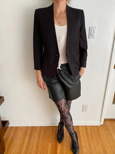 Helmut lang black blazer collarless one bottom closing size 8 was $445 - Picture 1 of 6