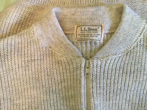 VTG LL Bean Vest Men Medium High Trek Yarn Oatmeal Beige Sleeveless 80s USA EUC - Picture 1 of 3