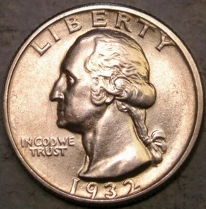1932 S WASHINGTON SILVER QUARTER BEAUTIFUL SHARP VERY APPEALING SCARCE KEY DATE - Picture 1 of 4