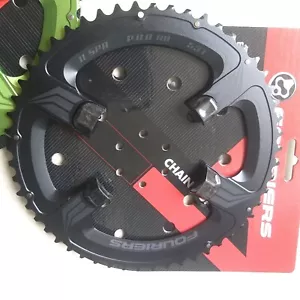FOURIERS BCD110 Double 39T + 53T Bike Chainwheel For Shimano 5800 6800 Crank blk - Picture 1 of 12