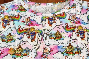 RAINBOW BRITE PAJAMAS Girls 14 Bamboo PJs Retro Classic Fits Women's XS X-Small - Picture 1 of 4