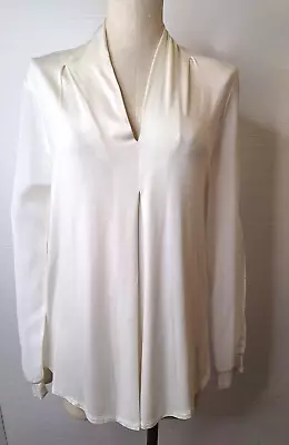 Cabo e calibre feminino tamanho XL pull over top longo transparente fenda manga marfim novo com etiquetas - Imagem 1 de 4