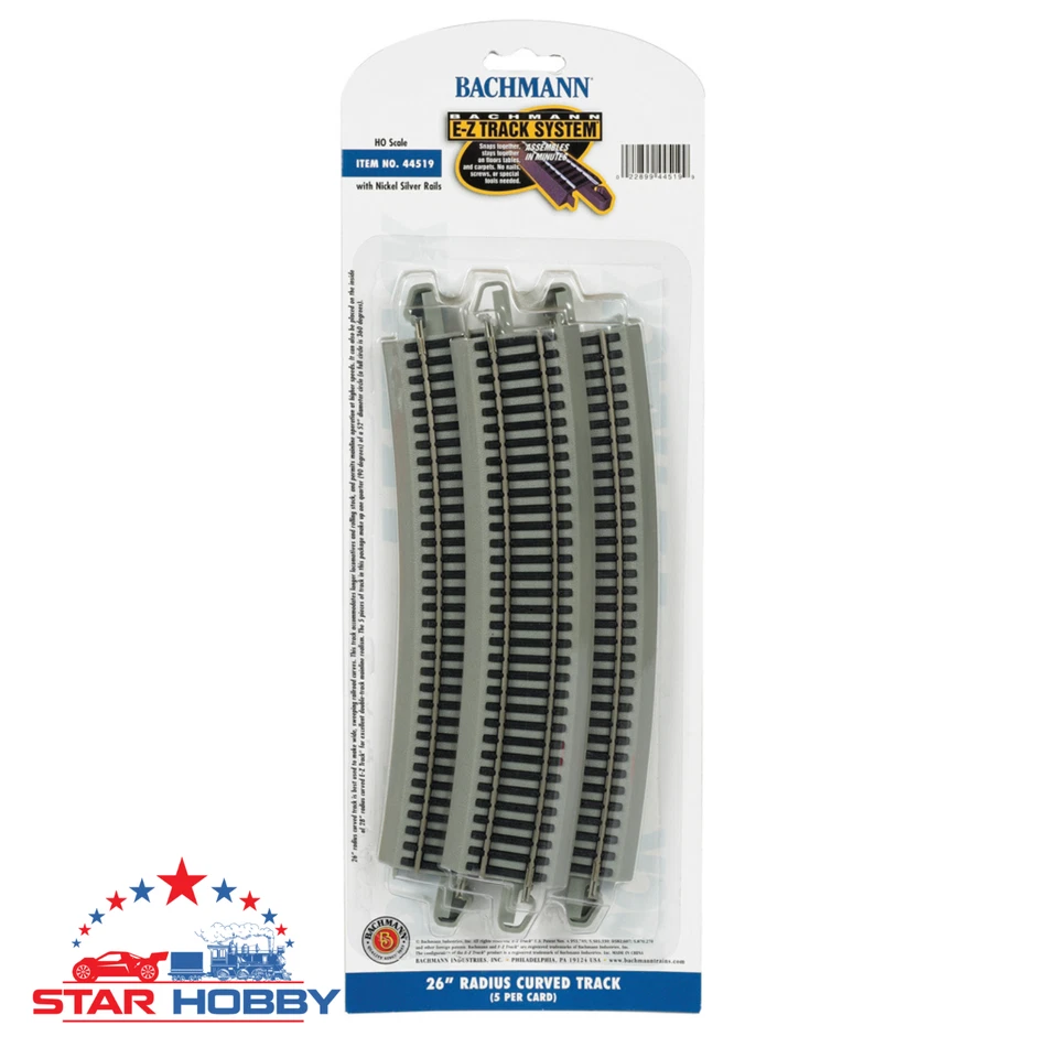 Bachmann 44519 26" RADIUS CURVED TRACK (HO SCALE) model train railroading - Image 1 of 1