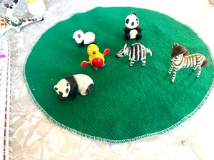 HAND MADE WEST GERMANY ANIMALS AND MORE HMK PANDA BOBBLE HEAD & HANDS 7 PCS. - Picture 1 of 9