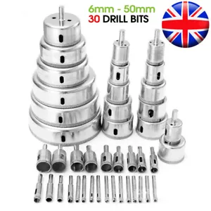 30PCS/SET Diamond Holesaw Drill Bit Extractor Remover Tools For Glass Porcelain - Picture 1 of 15