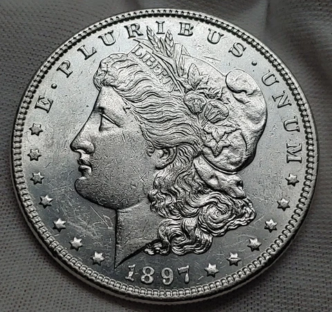 1897 Morgan Silver Dollar BU Gorgeous Eye Appeal #MIRROR WHITE EAGLE DETAILS Cover