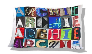 Funda de almohada personalizada ARCHIE con el nombre en fotos de letras de letrero - Imagen 1 de 1