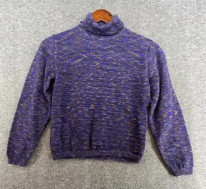 Talbots PETITES Purple Colorful Merino Wool Turtleneck Sweater Women Size PP - Picture 1 of 8