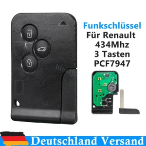 434MHz Funk Schlüssel Fernbedienung PCF7947 Chip für Renault Megane Scenic Clio - Bild 1 von 6