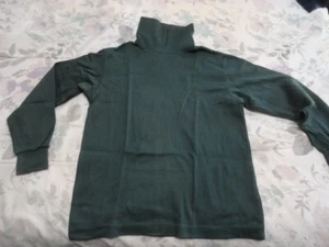 NWOT Girls Dark Green Cotton Lands' End Turtleneck - SZ L (14) - Picture 1 of 8